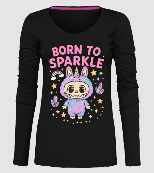 Born to sparkle model negru pe tricou