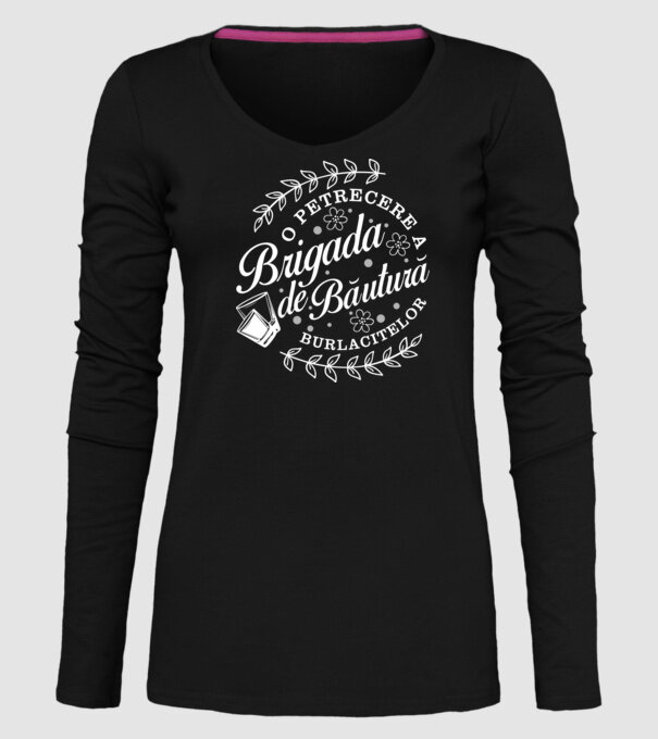 Brigada de băutură model negru pe tricou