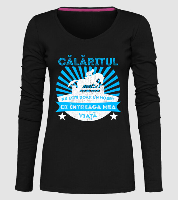 Călăritul nu este doar un hobby, ci întreaga mea viață model negru pe tricou