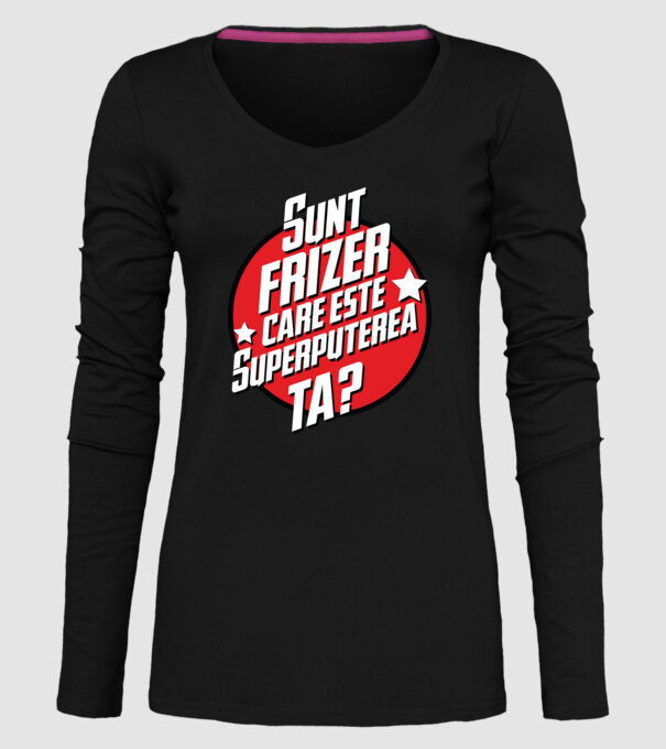 sunt frizer, care este superputerea ta? model negru pe tricou