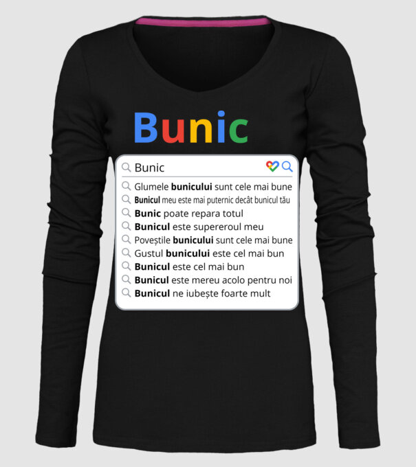 căutare Google Bunic model negru pe tricou