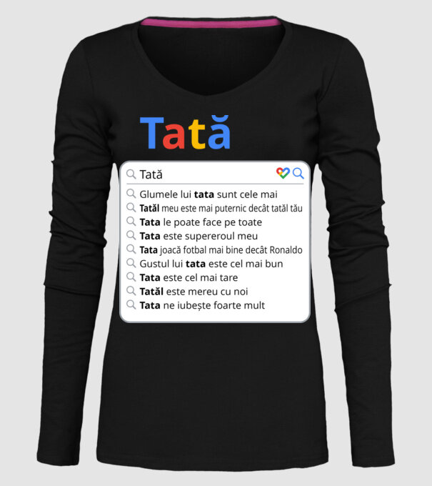 căutare Google Tată model negru pe tricou