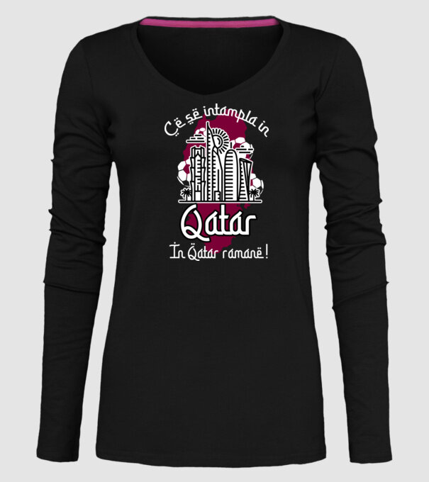 Ce se întâmplă în Katar model negru pe tricou