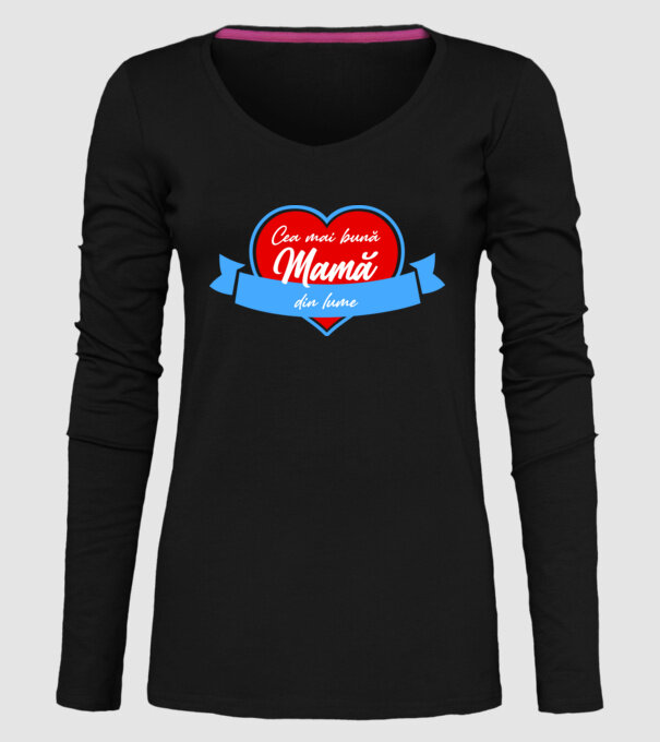 Cea mai bună mamă din lume model negru pe tricou