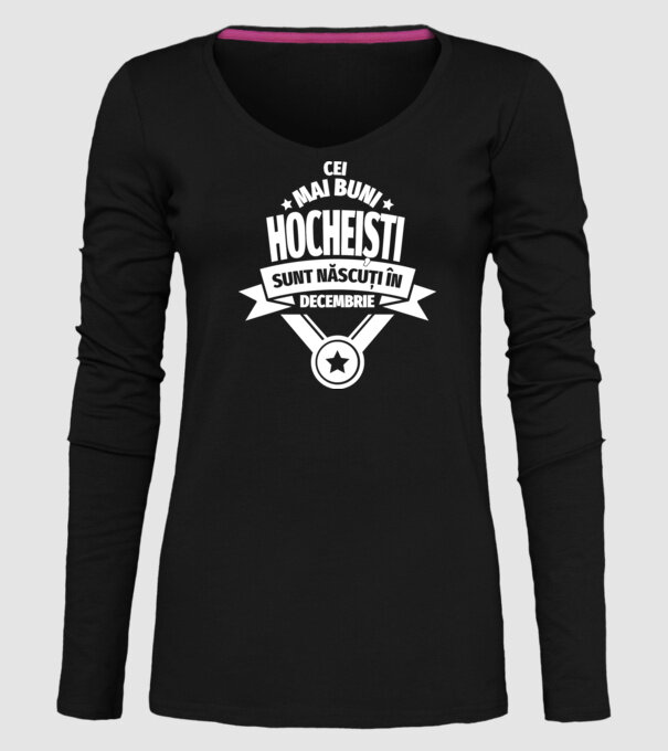 Cei mai buni hocheiști sunt născuți în Decembrie model negru pe tricou
