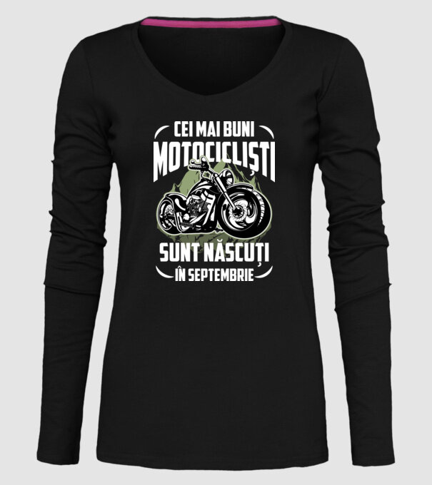 Cei mai buni motocicliști sunt născuți în Septembrie model negru pe tricou