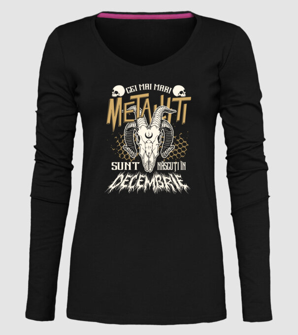 Cei mai mari metaliști sunt născuți în decembrie. model negru pe tricou