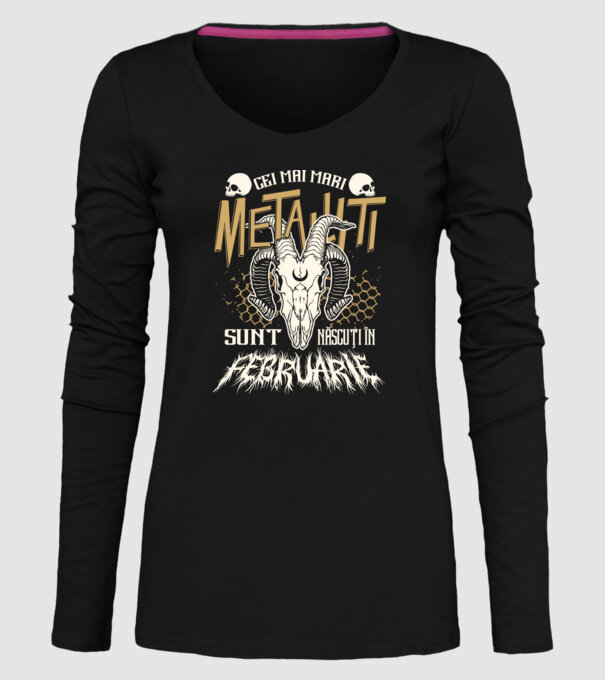 Cei mai mari metaliști sunt născuți în februarie. model negru pe tricou