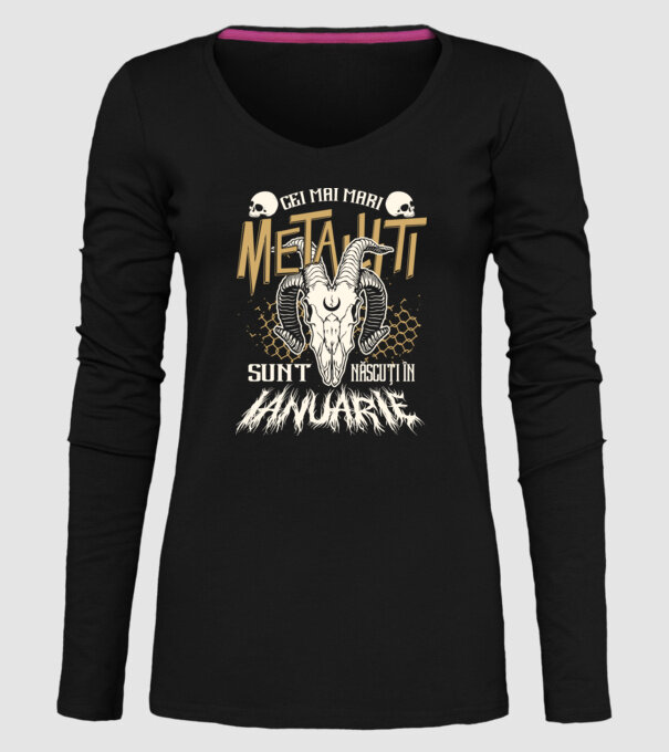 Cei mai mari metaliști sunt născuți în ianuarie. model negru pe tricou