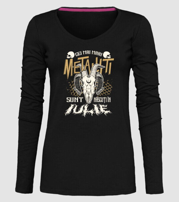 Cei mai mari metaliști sunt născuți în iulie. model negru pe tricou