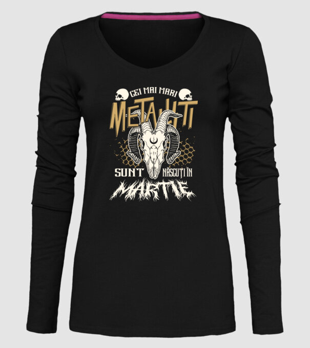Cei mai mari metaliști sunt născuți în martie. model negru pe tricou