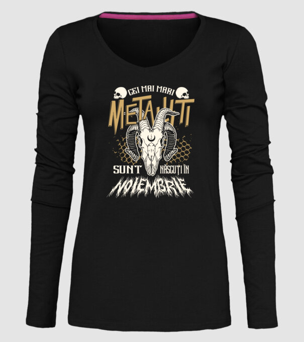 Cei mai mari metaliști sunt născuți în noiembrie. model negru pe tricou