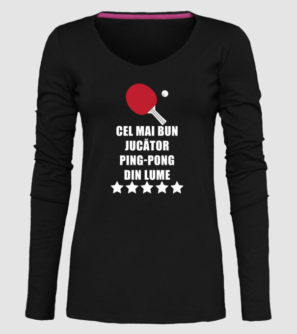 cel mai bun jucător ping-pong din lume model negru pe tricou