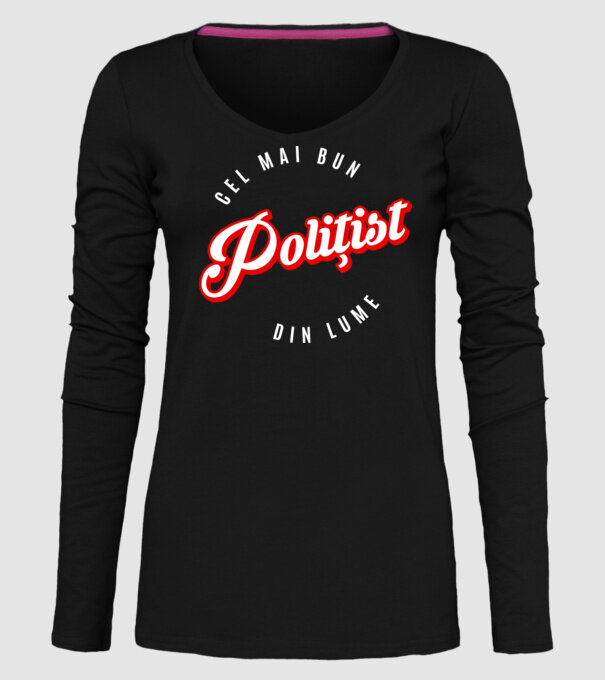 Cel mai bun POLIȚIST din lume model negru pe tricou