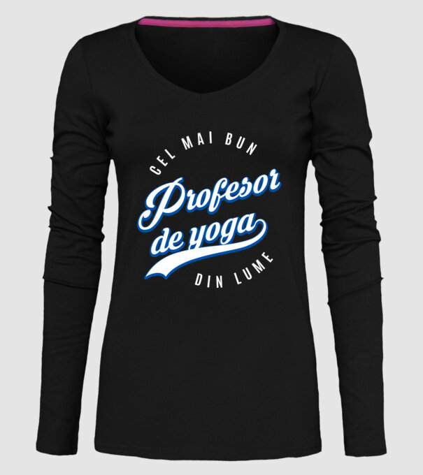 cel mai bun profesor de yoga din lume model negru pe tricou