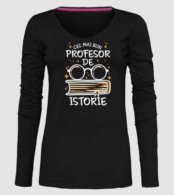 Cel mai bun profesor istorie model negru pe tricou