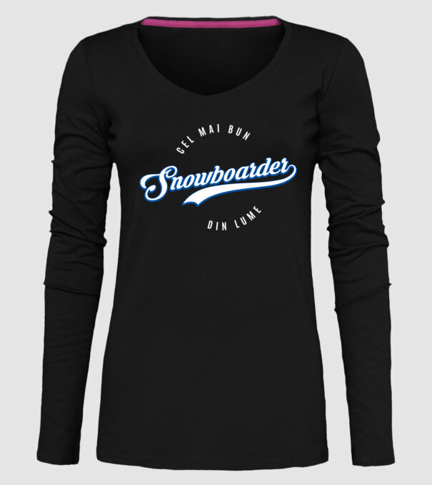 cel mai bun snowboarder din lume model negru pe tricou