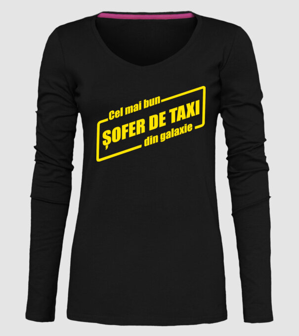 Cel mai bun șofer de taxi din galaxie model negru pe tricou