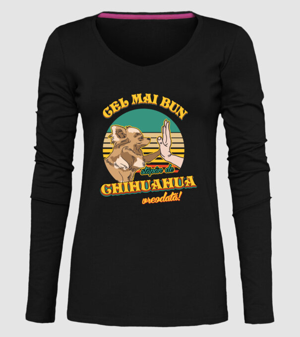 Cel mai bun stăpân de Chihuahua vreodată! model negru pe tricou