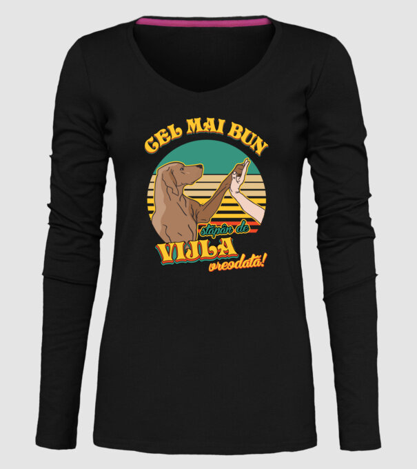Cel mai bun stăpân de vijla vreodată! model negru pe tricou