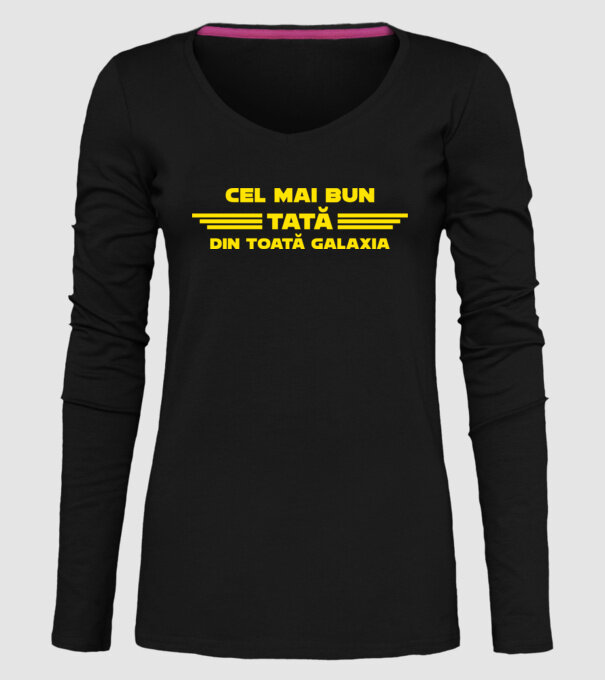 cel mai bun tată din toată Galaxia model negru pe tricou