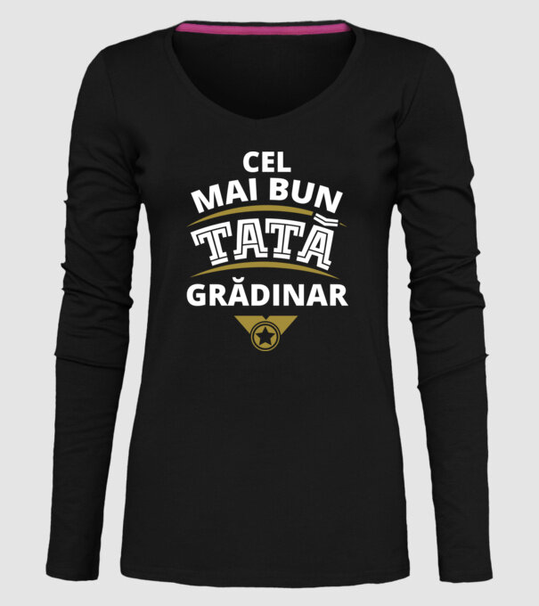cel mai bun tată grădinar model negru pe tricou