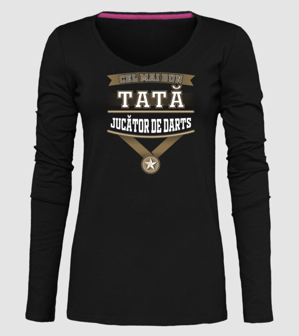 Cel mai bun tată jucător de darts model negru pe tricou