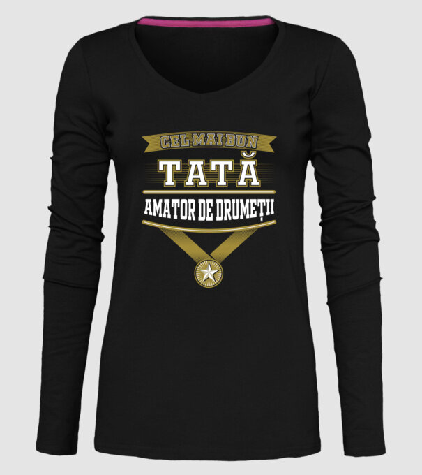 Cel mai bun tată amator de drumeții model negru pe tricou