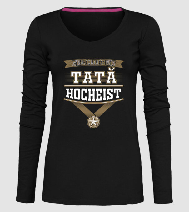Cel mai bun tată hocheist model negru pe tricou