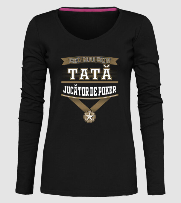 Cel mai bun tată jucător de poker model negru pe tricou