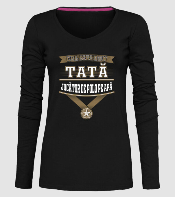 Cel mai bun tată jucător de polo pe apă model negru pe tricou