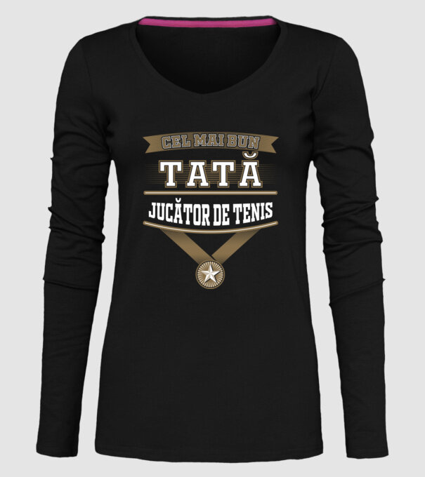 Cel mai bun tată jucător de tenis model negru pe tricou