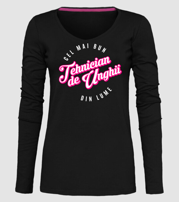 Cel mai bun tehnician de unghii din lume model negru pe tricou