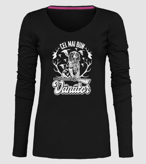 Cel mai bun vânător model negru pe tricou