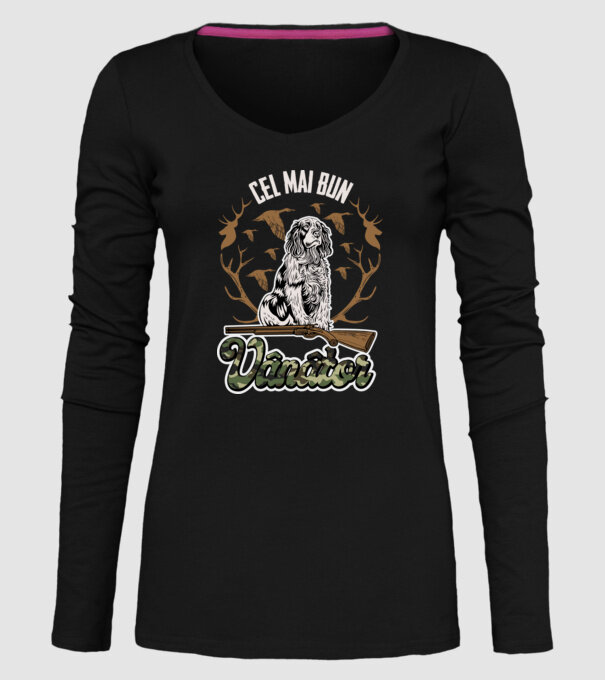 Cel mai bun vânător model negru pe tricou