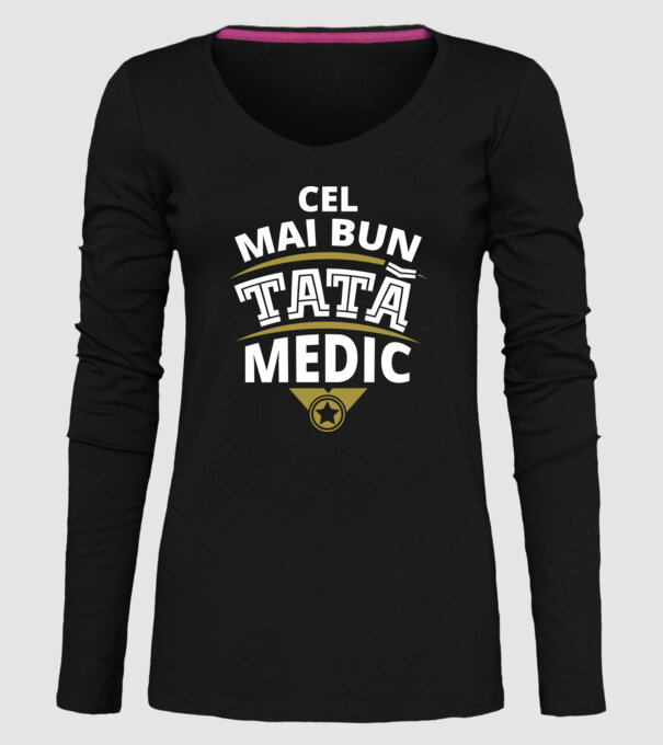 Cel mai bun tată medic model negru pe tricou