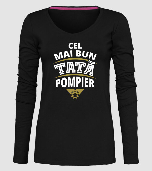 Cel mai bun tată pompier model negru pe tricou