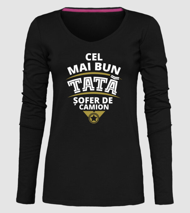 Cel mai bun tată șofer de camion model negru pe tricou