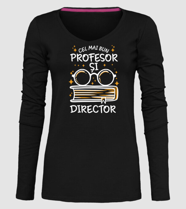 Cel mai profesor director model negru pe tricou