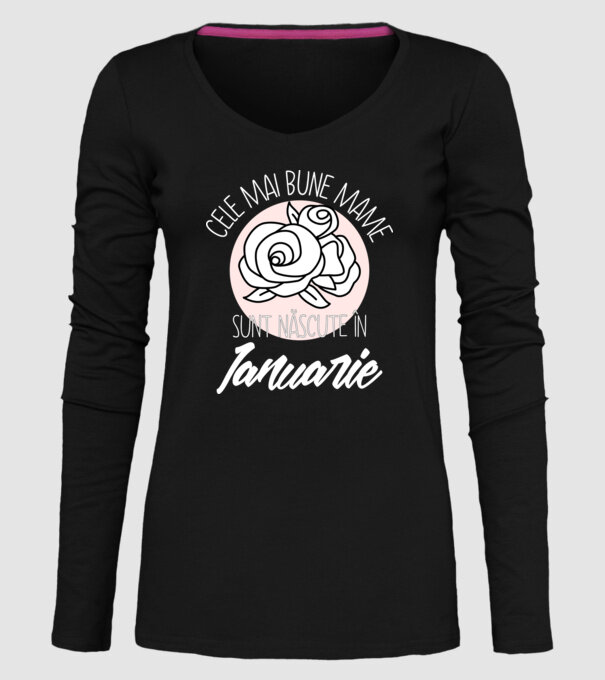 Cele mai bune mame sunt născute în Ianuarie model negru pe tricou