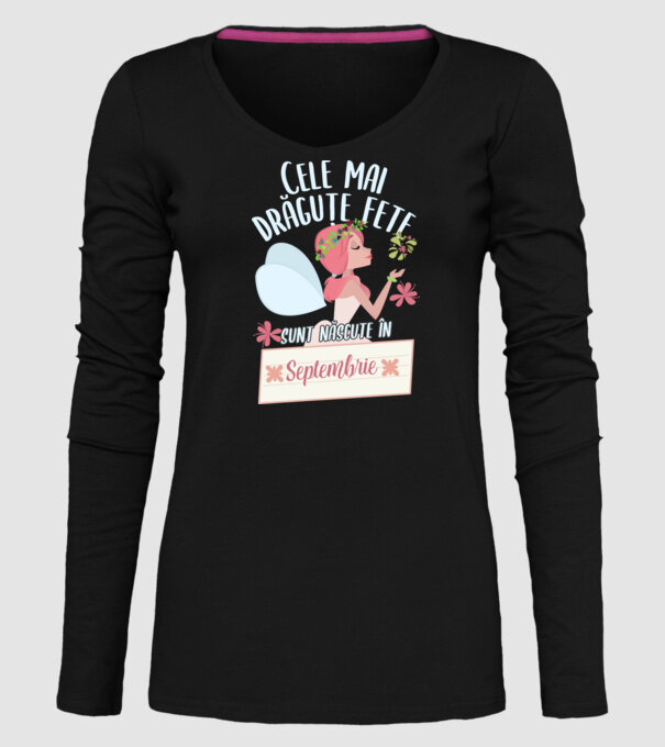 Cele mai drăguțe fete sunt născute în septembrie. model negru pe tricou