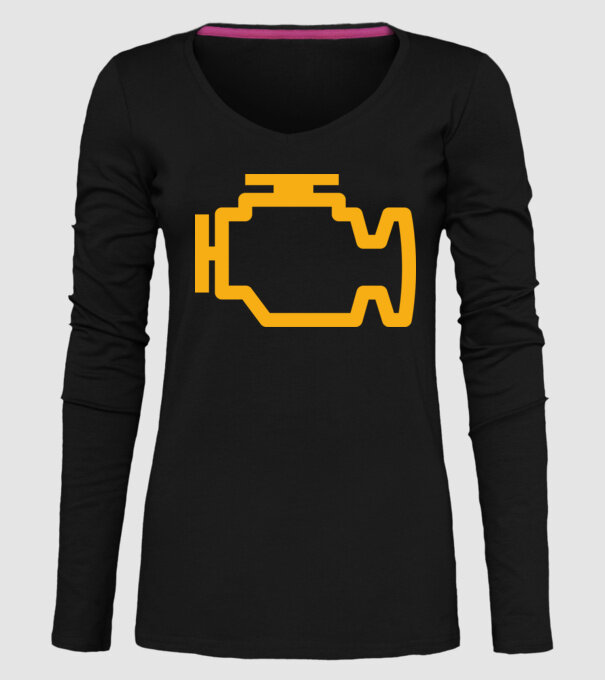 check engine model negru pe tricou