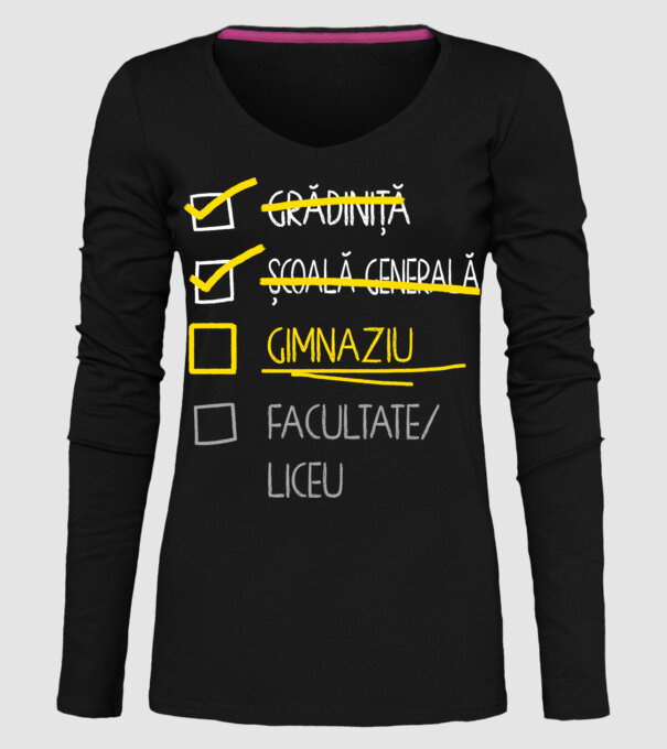 Cheklist educație - Școala primară negru model negru pe tricou