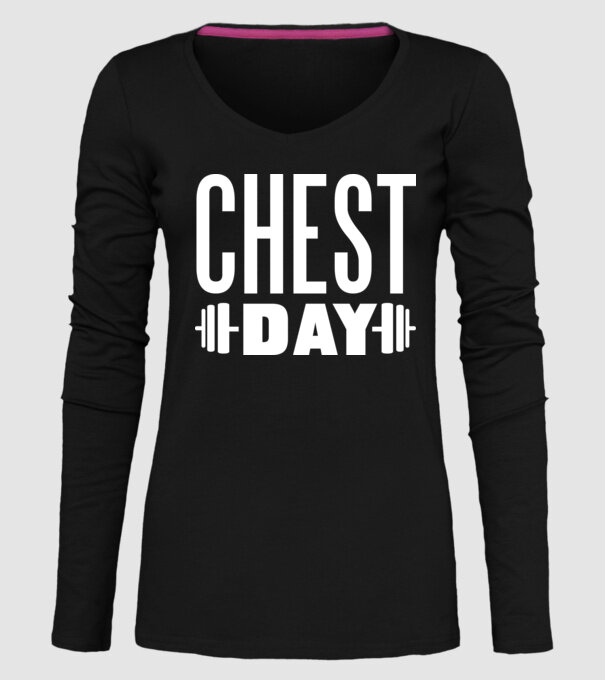 Chest day model negru pe tricou