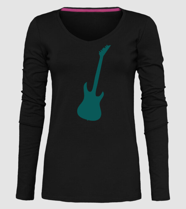 chitară model negru pe tricou