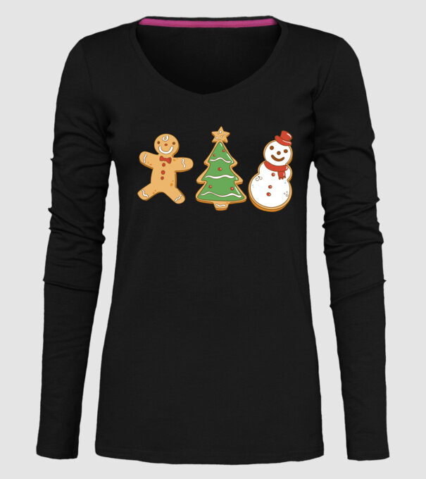 christmas cookies model negru pe tricou