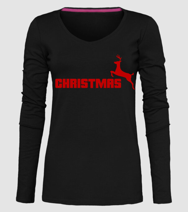 Christmas logo model negru pe tricou