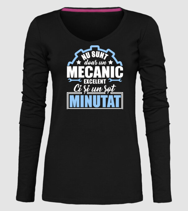 Nu sunt doar un mecanic excelent, ci și un soț minunat! model negru pe tricou