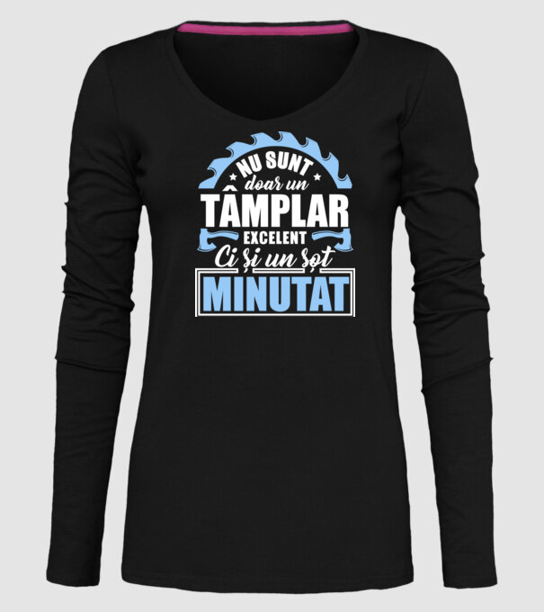 Nu sunt doar un tâmplar excelent, ci și un soț minunat! model negru pe tricou