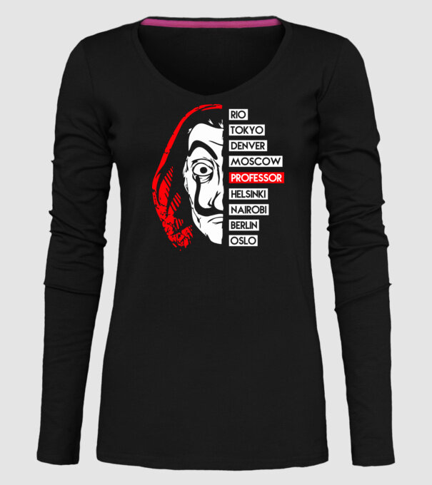 classic logo la casa de papel model negru pe tricou